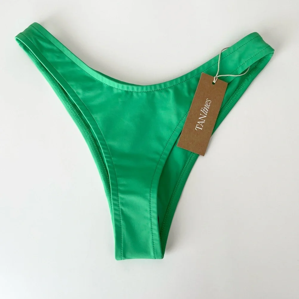 Tan Lines by Sivan Ayla Fiji cheeky bikini bottom green NWT small - Picture 4 of 8